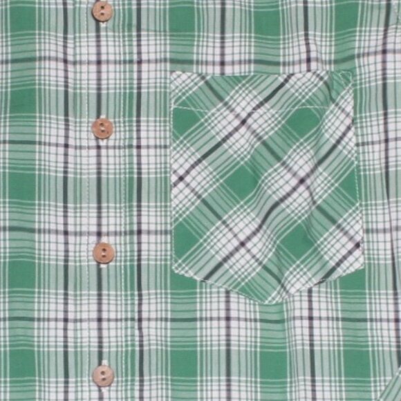 NWT Boys Well Dressed Wolf Green Plaid Button Front Holiday Shirt Casual size 10 - Picture 3 of 3